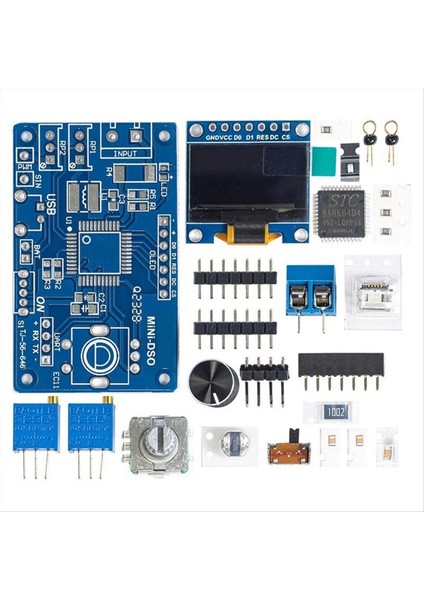Mini Dos LCD Osiloskop Kiti STC8K8A Tek Çip Mikrobilgisayar Lehimleme Uygulaması Kabuksuz Gevşek Parçalar (Yurt Dışından)