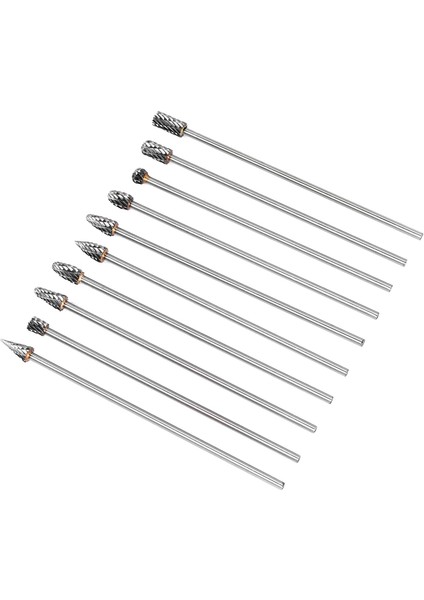 10PC 4 Inç Uzunluğunda Çift Kesilmiş Tungsten Katı Karbür Döner Çapak Seti 1/8 Inç (3mm) Shank Bükülme Matkap Ucu Döner Aletler (Yurt Dışından) fiyatları