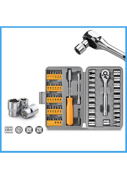 57PCS Soket Anahtarı Oto Onarım Aracı Seti Toplu Cırcır Anahtarı Onarım Aracı Çok Fonksiyonlu Araç Kutusu Donanım Araçları (Yurt Dışından) modelleri
