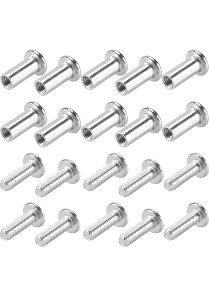 20 Adet Vida Direği 5/16 Inç (8mm) Delik Dia Erkek M6X20MM Kadın M6X18MM Kemer Toka Bağlama Cıvataları Deri Bağlantı Elemanı (Yurt Dışından) fiyatları