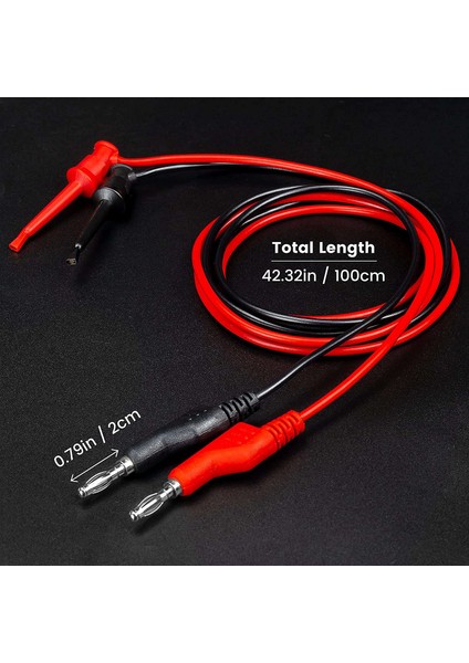 5pcs Test Kanca Tel Istiflenebilir Muz Fişine Mini Kapmak Multimetre Test Kurşun Seti Esnek Tel 600V/5V 39 Inç (Yurt Dışından) fiyatları