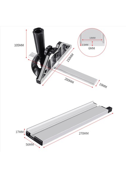 3x Geter Gauge Carpentry Push Çubuk Açısı Cetvel Tablo Testere Cetvel Ağaç Işleme Aracı Ayarlanabilir Flip Stop (Yurt Dışından) modelleri