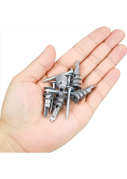 120 Pcs Metal Self Ankrajı Vidalı Dübeller Vidalı Dübeller Tek Katmanlı ve Çift Kaplı Alçı Için (Yurt Dışından) fırsatları