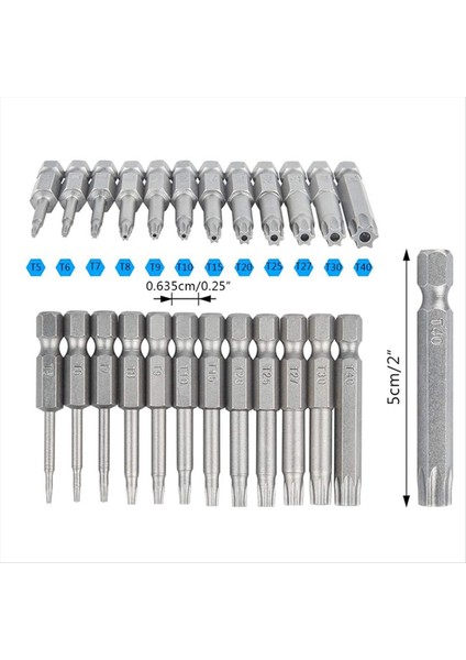 120 Paket Torx Kafa Tornavida Bit Seti 1/4 Inç Hex Shank T5-T40 Yıldız Tornavida Alet Kiti 1 Paket Tutma (Yurt Dışından) fiyatları