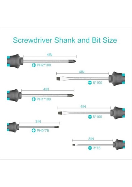 Manyetik Tornavida Seti 6 Parçalı Tornavida Seti Kayma Anti-Kayma Somun Somunu Tornavida Onarım Aracı Seti (Yurt Dışından) fiyatları
