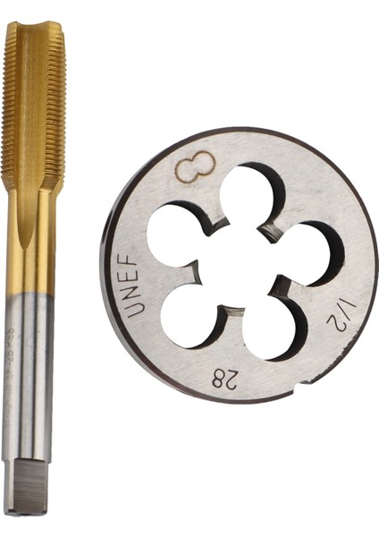 Yüksek Sertlik Unf 1/2 -28 Hss Titanyum Kaplamalı Musluk ve Yuvarlak Kalıp Kalıp Işleme Için Sağ El Iplik Aracı (Yurt Dışından)