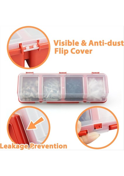 Mini Vidalı Parçalar Kutu Depolama Çantası Geri Dönüştürülmüş Malzeme 400 0g Kırmızı (Yurt Dışından) fırsatları