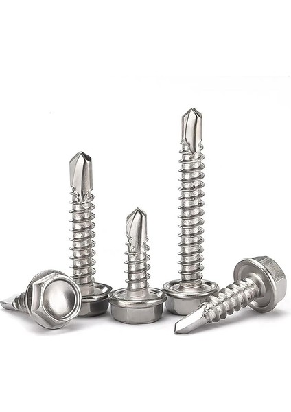 200PCS 8 x 1/2 Inç Ila 1-1/4 Inçlik Metal Paslanmaz Çelik Sac Vidalar Için Kendi Kendine Delme Vidaları Bina ve Onarım Için (Yurt Dışından)