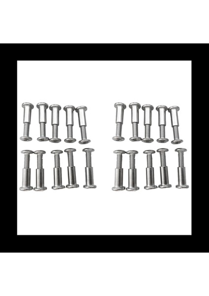 40 Adet Vida Direği 5/16 Inç (8mm) Delik Dia Erkek M6X20MM Kadın M6X18MM Kemer Toka Bağlama Cıvataları Deri Bağlantı Elemanı (Yurt Dışından)