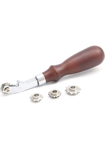 4-Tekerlekli Deri Zanaat Aracı Yardımcı Kesme Perdesi ve Diy Işlem Aralığı Yuvarlak Scribribe Tekerleği (Yurt Dışından)