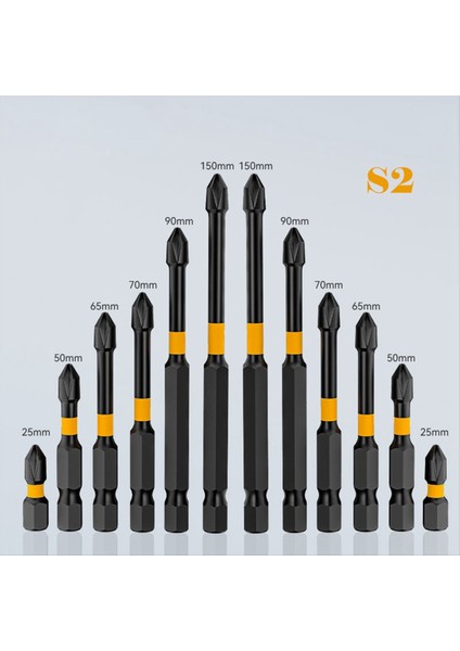 Kaymaz Darbe Parti Güçlü Manyetik Yüksek Tork Sertlik Vidası 25/50/65/70/90MM/150MM Tornavida Bitleri Seti (Yurt Dışından) fiyatları