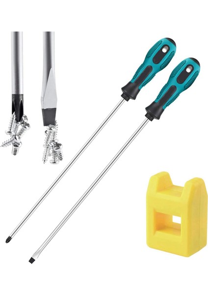 Penggong 4pcs 12 Inç Uzunluğunda Oluklu ve Phillips Tornavida Seti Lastik Saplı Manyetik Tornavida Seti (Yurt Dışından) indirimleri