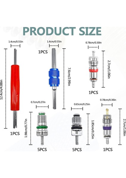 102PCS Klima Valf Çekirdek Valf Çekirdekleri A/c R12 R134A Aksesuarlar Kiti Valf Kök Çekirdekleri Onarım Aracı Çeşitleri (Yurt Dışından) fiyatları