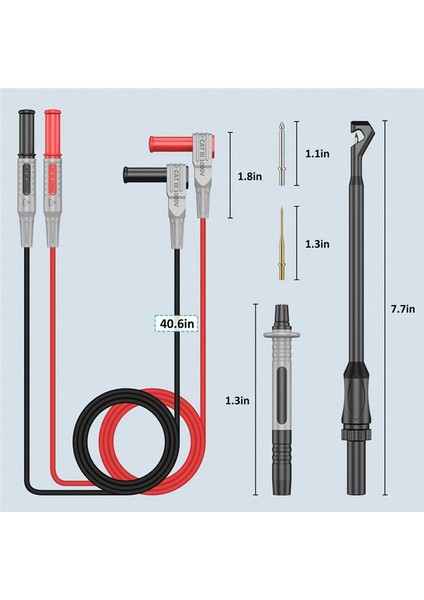 Multimetre Testi Kurşunları Kiti Hassas Keskin Prob Testi Gold-Kaplama Prob Kurşunları Muz Testi Kurşun Prob Klip (Yurt Dışından) fırsatları