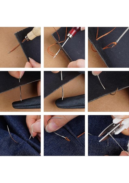 Deri Zanaat Aletleri Kiti Awl Dikiş Aracı Seti Kanepe Için Deri Çalışma Malzemeleri Ayakkabı Yeni Başlayan Döşeme Için El Sanatları Dıy (Yurt Dışından) indirimleri