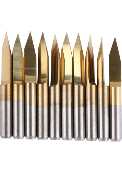 10PCS V Grooving Yönlendirici Bit 3 175MM Kaplamalı Tungsten Çelik Gravür Cnc Kesici Bit Oyma Aracı (3 175X30 ° X0 1) (Yurt Dışından)