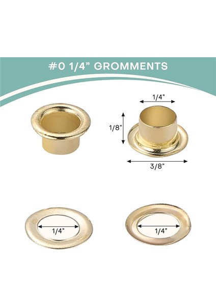 Grommet Tool Kit Grommet &amp Washer Grommet Kit 500PCS 2 Grommets Kit Deri Çantalar Banner Için Uygun (Altın 1/4inch) (Yurt Dışından) fiyatları