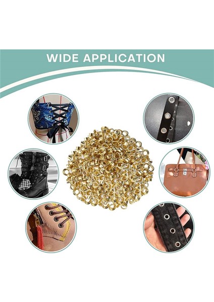 Grommet Tool Kit Grommet &amp Washer Grommet Kit 500PCS 2 Grommets Kit Deri Çantalar Banner Için Uygun (Altın 1/4inch) (Yurt Dışından) fırsatları