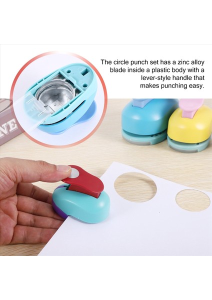 Circle Paper Punch 5 Adet Kağıt El Sanatları Için Daire Yumrukları 5 Farklı Boyutta Daire Deliği Yumruk Renkler (Yurt Dışından) indirimleri