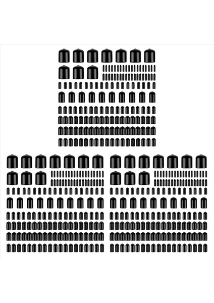 480PCS Çeşitli Boyutta Kauçuk Uç Kapaklar Esnek Vidalı Iplik Koruyucu Kapaklar Yuvarlak Vinil Cıvata Vidalı Kapaklar 9 Boyutta (Yurt Dışından)