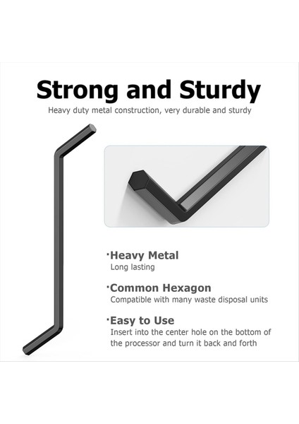 Çöp Bertaraf Anahtarı 2 Pack Çöp Bertaraf Hex Anahtarı Aracı Sıkıştırıcı Çöp Beraberliği Siyah (Yurt Dışından) indirimleri