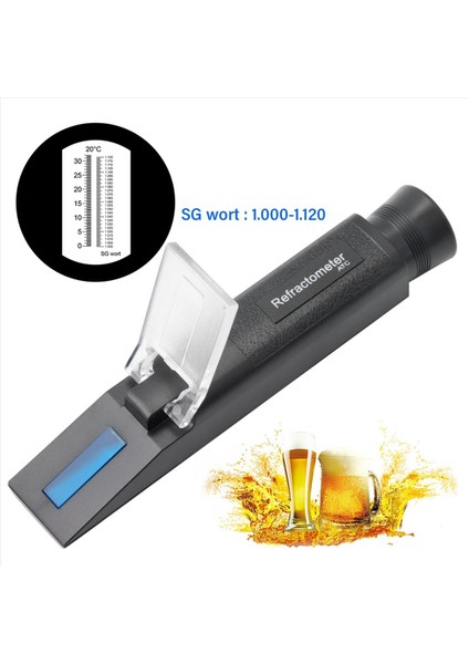 Refraktometre Bira Brix Wort Şeker Alkol Ölçer 0-30%1 000-1 120 Sg Özel Yerçekimi Handheld Aracı Hidrometre Test Cihazı (Yurt Dışından) fırsatları