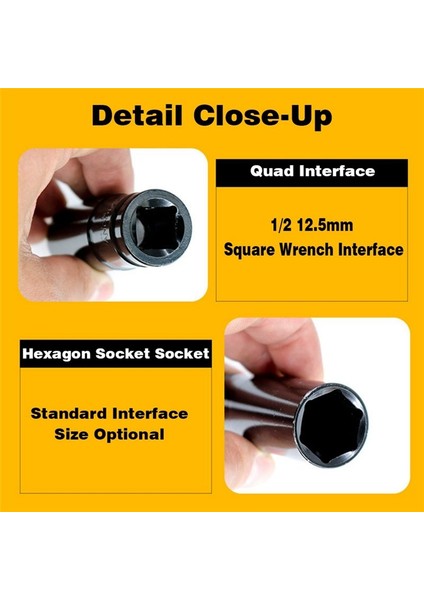 10PCS 8-17MM 1/2 Inç Elektrik Anahtarı Soketi Baş Pnömatik Soket Lityum Elektrik Anahtarı Altıgen Açık Uzun (Yurt Dışından) fırsatları