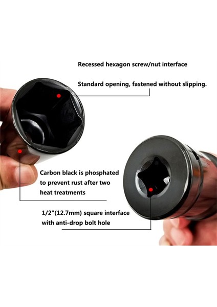 10PCS 8-17MM 1/2 Inç Elektrik Anahtarı Soketi Baş Pnömatik Soket Lityum Elektrik Anahtarı Altıgen Açık Uzun (Yurt Dışından) indirimleri