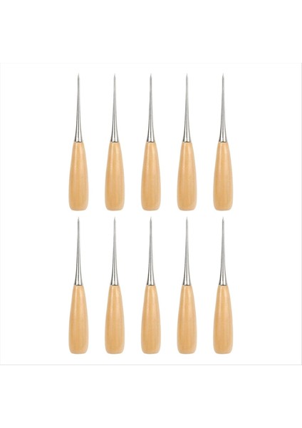 10 Adet Deri Dikiş Ahşap Ahşap Tutulmuş Deri El Sanatları Ahl Araçları Deri Dikiş Deri Çalışma Için Ahling (Yurt Dışından)