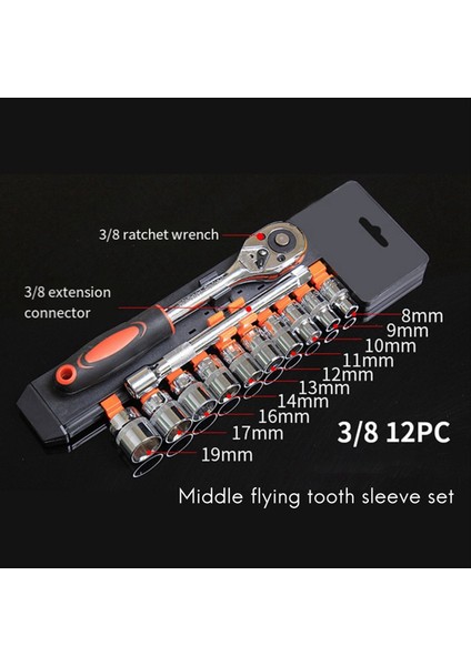 12 Parçalı Set 3/8 Çok Fonksiyonlu Otomatik Onarım Aracı Cırcır Hızlı Soket Anahtarı Araba ile Monte Donanım Kutusu Kombinasyonu (Yurt Dışından) fırsatları