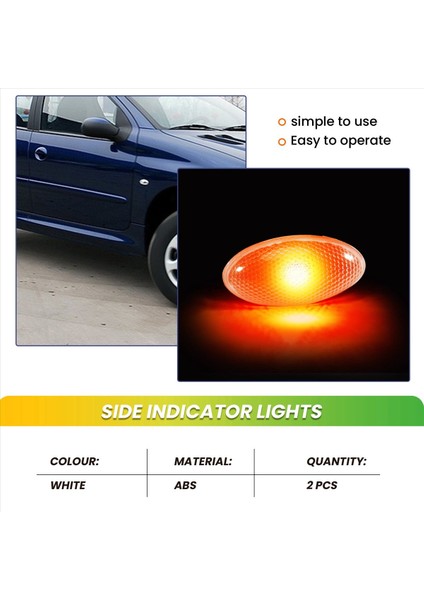 632574 2 x Turn Sinyal Yan Işaretleyici Işık Tekrarlayıcı Lamba Göstergesi Peugeot 206 407 607 (Yurt Dışından) fırsatları