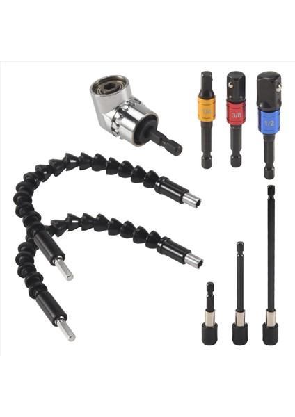 Esnek Matkap Uzantısı Hex Shank Matkap Somun Sürücü Bit Seti Bükülebilir Matkap Bit Evrensel Soket Adaptör Seti (Yurt Dışından) fiyatları