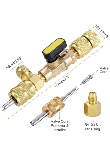 6x R410A R22 Valf Çekirdeği Çıkarma Aracı Çift Boyutlu Sae ile 1/4 ve 5/16 R404A R407C R134A R12 R32 (Yurt Dışından) indirimleri