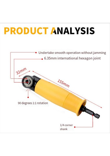 90 Derecelik Tornavida Elektrikli Tornavida Elektrikli Matkap Köşe Uzatma Bağlantı Parçaları Sağ Açılı Tornavida (Yurt Dışından) fiyatları