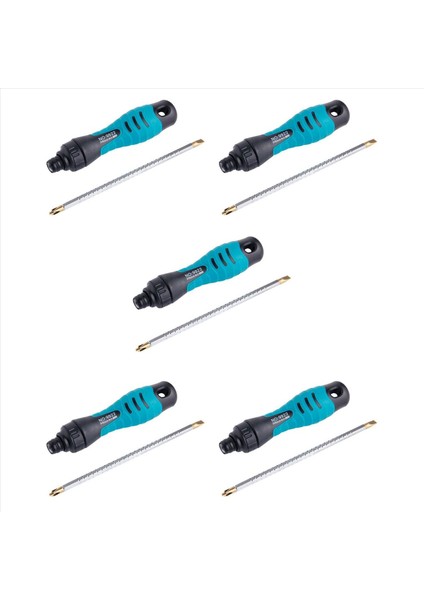 5x Penggong 2in1 Hassas Ayarlanabilir Cırcır Tornavida Seti Iki Yönlü Oluklu Phillips Manyetik Tornavida Bitleri (Yurt Dışından)