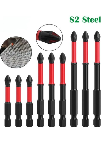 Anti Kaymaz Tornavida Bitleri Manyetik Parti Kafa Darbesi Güçlü Ph2 Yüksek Sertlik Tornavida Bitleri Elektrikli Aletler 65MM (Yurt Dışından)