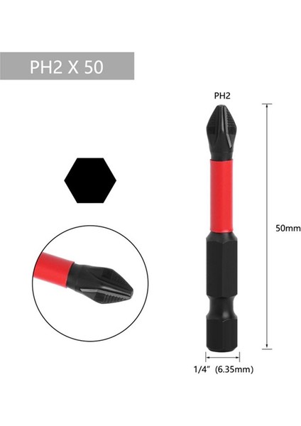 Anti Kaymaz Tornavida Bitleri Manyetik Parti Kafa Darbesi Güçlü Ph2 Yüksek Sertlik Tornavida Bitleri Elektrikli Aletler 65MM (Yurt Dışından) fiyatları