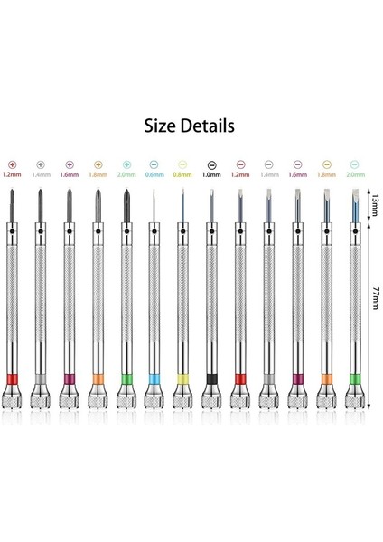 13 Adet Profesyonel Tornavida Seti Mikro-Hassas Tornavida Kiti 0 6-2 0mm 13 Izleme Onarımı Için Ekstra Değiştir Bıçağı (Yurt Dışından) modelleri