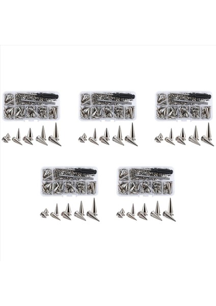 350 Set Gümüş Karışık Şekım Çürekleri ve Çıtçıtlar Koni Croc Spikes Giyim Ayakkabı Kemerleri Için Deri Perçin Kiti Dıy (Yurt Dışından)