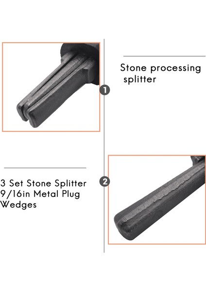 3 Set Taş Splitter 9/16IN Metal Tapa Kamaları ve Tüyler Şimler Beton Kaya Ayırıcıları El Aracı (Yurt Dışından) indirimleri