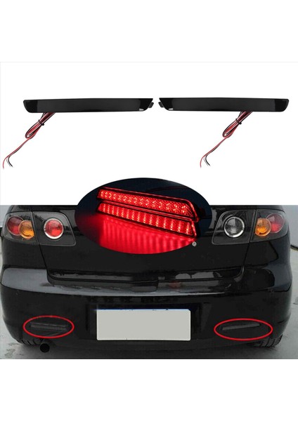 4x Araç Arka Tampon Reflektör Işıkları Toz Geçirmez Su Geçirmez Kuyruk Mazda 3 Axela Için Fren Işığı Çalışan Lambalar 2004-2009 (Yurt Dışından) fiyatları