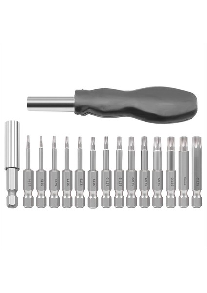 16PCS Hex Tornavida Tornavida Seti Vida Altı Yıldız Tornavida S2 Çelik 1/4 Tornavida Ucu (Yurt Dışından)