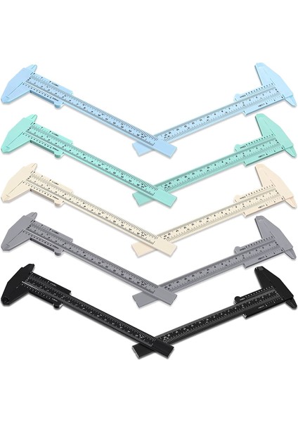 10 Adet 150 mm Mini Plastik Kaliper Vernier Kaliper Çift Ölçekli Sürgülü Gösterge Ölçüm Aracı Öğrenci Ofisi Için 5 Renk (Yurt Dışından)