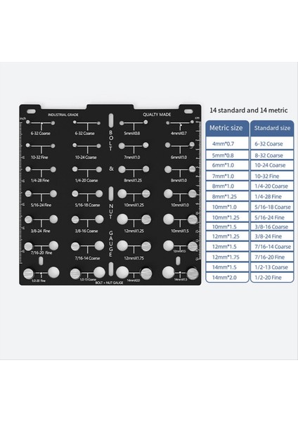 Iplik Dama Cıvata Tanımlayıcı Kartı Cıvata ve Vida Boyutu Iplik Göstergesi Somun ve Cıvata Tanımlayıcı Standardı ve Metrik (Yurt Dışından) indirimleri