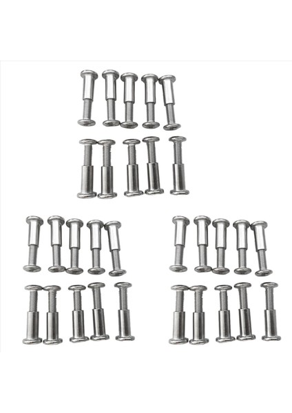 60 Pcs Vida Post 5/16 Inç (8mm) Delik Dia Erkek M6X20MM Kadın M6X18MM Kemer Toka Bağlama Cıvataları Deri Bağlantı Elemanı (Yurt Dışından)