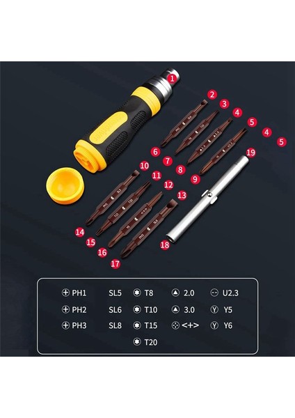 19 1 Arada Çok Işlevli Cırcır Tornavida Seti Tornavida Tornavida Güvenlik Bakım El Aletleri (Yurt Dışından) fırsatları