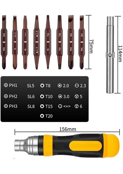 19 1 Arada Çok Işlevli Cırcır Tornavida Seti Tornavida Tornavida Güvenlik Bakım El Aletleri (Yurt Dışından) indirimleri