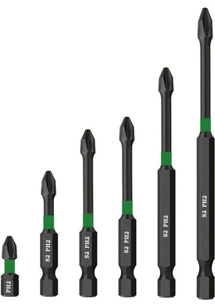 12 Adet Manyetik Tornavida Bit Seti S2 Alaşımlı Çelik Malzeme Etkisi Tornavida Bitleri 1/4 Inç Hex Shanks (25-150MM) (Yurt Dışından)