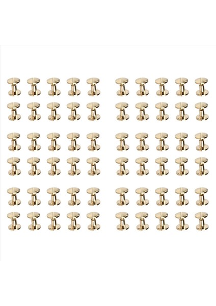 60X Arc Katı Pirinç Düğmesi Saplama Vidalı Tırnak Vidası Sırt Deri Perçin Kemeri 6mm (Yurt Dışından)