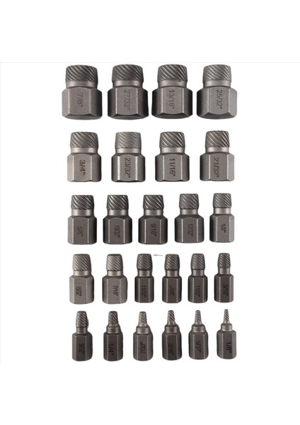 25PCS Vidalı Çıkarıcı Seti 3/8 Inç Sürücü 2 Arada 1 Çift Kafa Kolay Cıvata Çıkarıcı Seti Kırık Saplamaları Çıkarmak Için (Yurt Dışından)